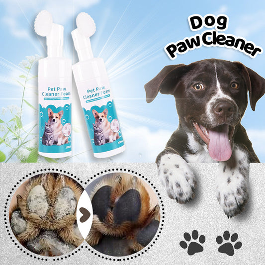 No-Rinse Pet Paw Cleaner Foam with Silicone Brush