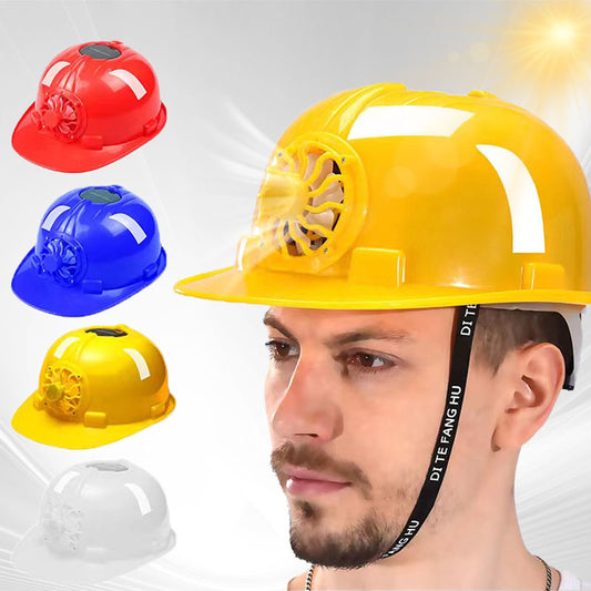 Summer Ventilated Safety Helmet with Solar-Powered Fan