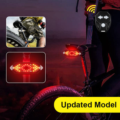 Wireless USB Bike Tail Lights with Remote Control Turn Signals